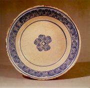 The decoration on this plate was applied by means of a simple stamp.